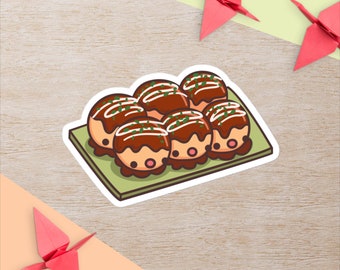 Kawaii Takoyaki Sticker - cute Japanese food sticker