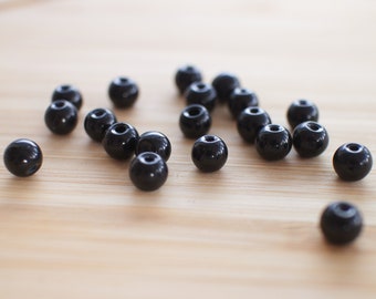 6 mm black beads for amigurumi eyes - 24 pairs