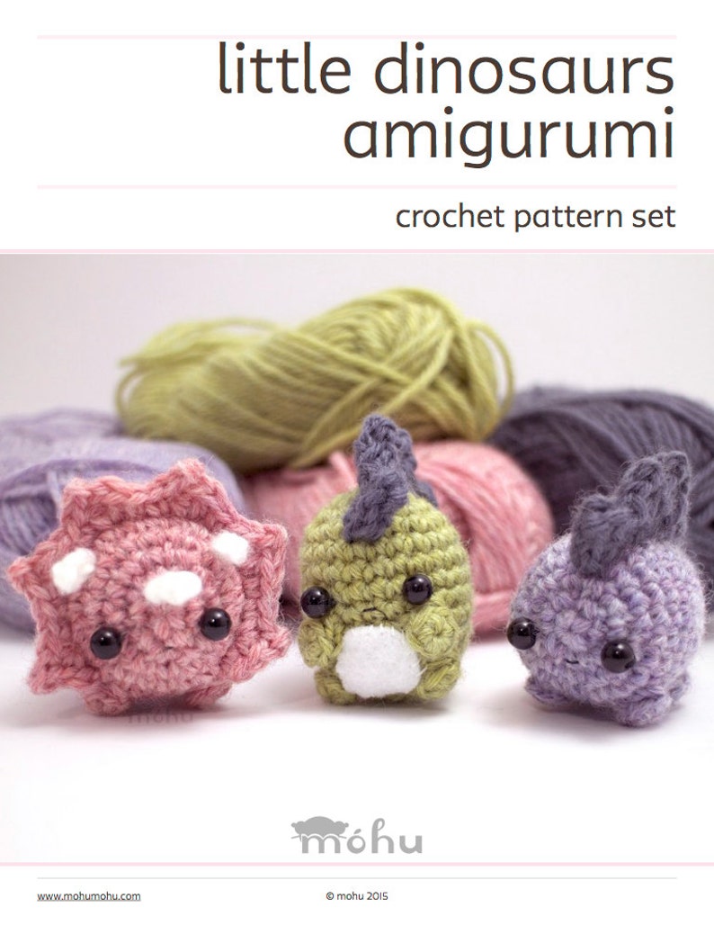 dinosaurs crochet pattern set amigurumi pattern image 1