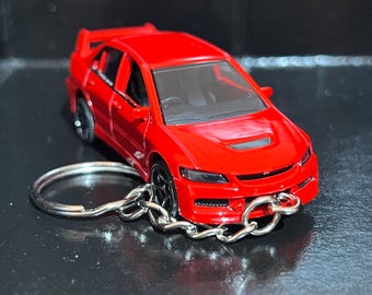 Varios llaveros Mitsubishi Lancer Evolution 6 9 X, coche de metal fundido a escala 1:64, llavero 4x4 / Mini regalo