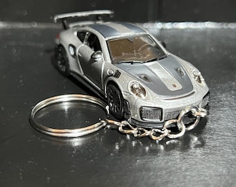 Various Porsche Keychain Diecast Car 1:64 Scale Key Ring Turbo Cayenne Macan 917 T | Mini Gift