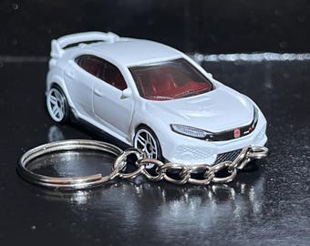 Honda Acura Fk8 Civic Type R Keychain Diecast Car 1:64 Scale Key Ring | Mini Gift