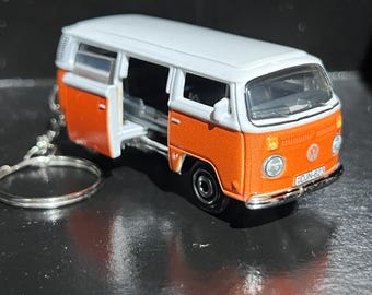 Various VW Volkswagen T1 T2 T3 Kombi ID Buzz Keychain Diecast Cars 1:64 Scale Key Ring Transporter Vanagon Sunagon | Mini Gift