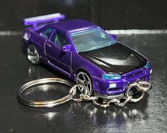 Various Nissan Skyline R34 GTR Keychain Diecast Car 1:64 Scale Key Ring Godzilla Fast & Furious Brian Conner | Mini Gift