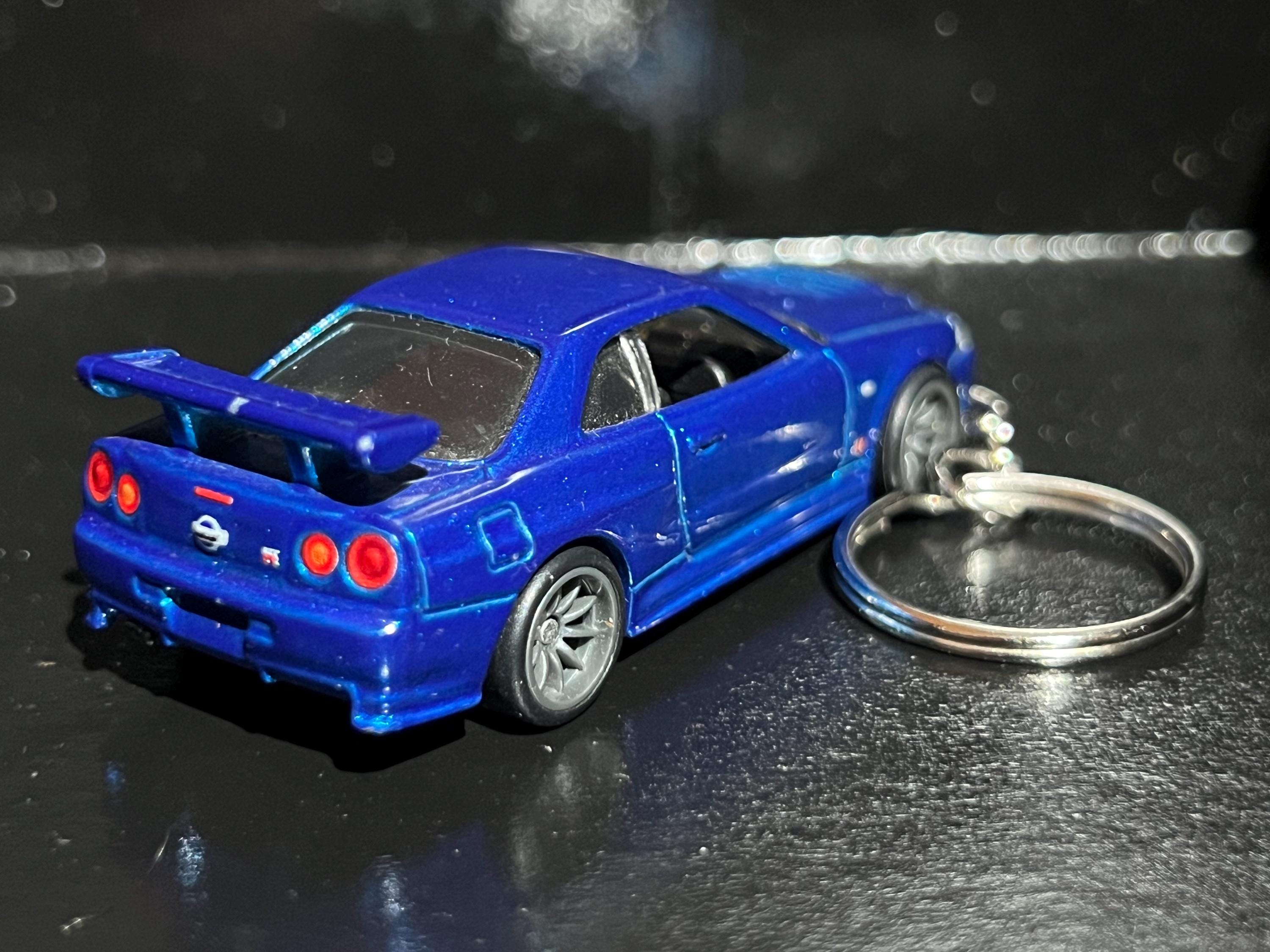 Various Nissan Skyline R34 GTR Keychain Diecast Car 1:64 Scale Key Ring ...