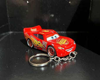 Lightning McQueen Cars Movie Keychain Diecast Car 1:55 Scale Key Ring Radiator Springs Disney Pixar | Mini Gift