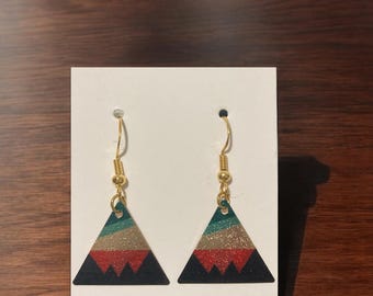 Pendientes colgantes de triángulo de latón