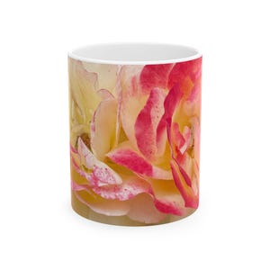 Ceramic Mug, Beautiful Roses Design - Floral Coffee Cup, Tea Mug, Flower Lover Gift, Garden Theme Kitchen Decor, Mother&#39;s Day Present