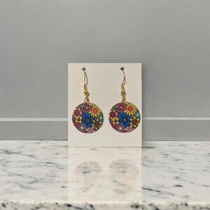 Brass Round Dangle Earrings