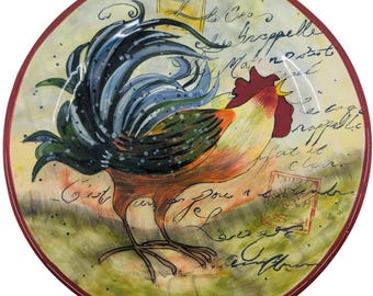 Certified International Susan Winget Gilded Rooster Salad Plates Set of 4