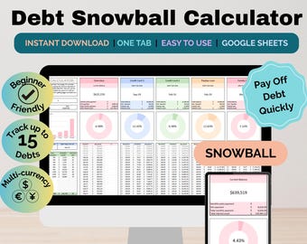 Debt Payoff Tracker Debt Snowball Calculator Spreadsheet Debt Payoff Calculator Google Sheets Credit Card Debt Repayment Financial Planner