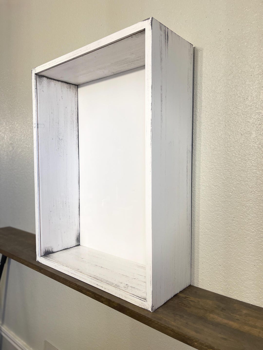 Large Shadow Box 16x20x5 | Whitewashed | Back Opening | Custom Sizes ...
