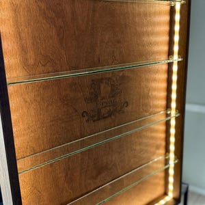 Extra Large Shadow Box 24x36 Frame With 4 Removable Tempered Glass Shelves And Logo.