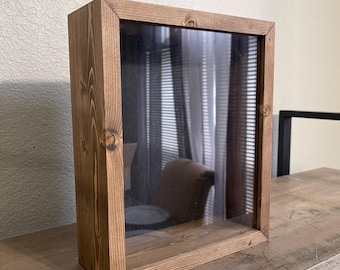 Dark Walnut Finish Shadow Box Frame | 8x10 Display Depth 3 Inches