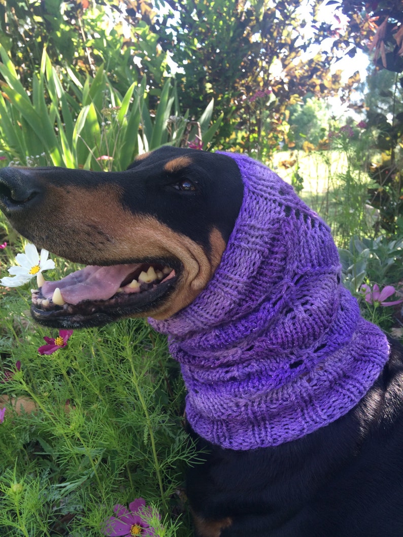 Lacey Leaf Dog Snood PATTERN for Size Medium to Large Dog Knitting