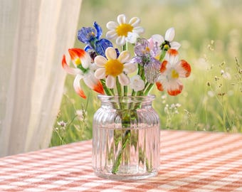 Flor de cristal hecha a mano para el mes de nacimiento, ramo de flores de nacimiento familiar, regalo de flores de nacimiento, flor de cristal, crea tu propio ramo, regalo para mamá