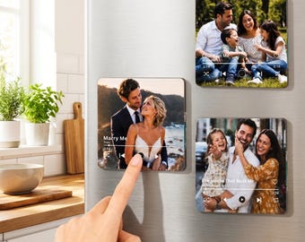 Imán de nevera musical personalizado con foto y canción, imán de caja de música personalizado, regalo de boda, regalo de aniversario para él/ella, recuerdo de buzón de voz