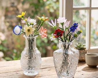 Flor de cristal hecha a mano para el mes de nacimiento, ramo de flores de nacimiento familiar, regalo de cumpleaños para mamá, regalo para ella, decoración floral eterna