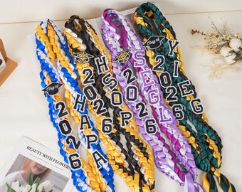 Collar de graduación personalizado de la Clase de 2026, collar de satén con nombre personalizado, regalo para la ceremonia de graduación, recuerdo para fotos de la fiesta de graduación