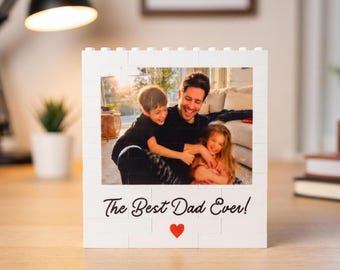 Rompecabezas personalizado con foto de papá, rompecabezas de ladrillos con foto personalizada para el padre, regalo del Día del Padre de parte de los hijos, rompecabezas de recuerdo de cumpleaños para el esposo.