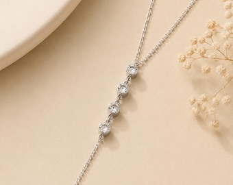 Crystal Drop Lariat Necklace
