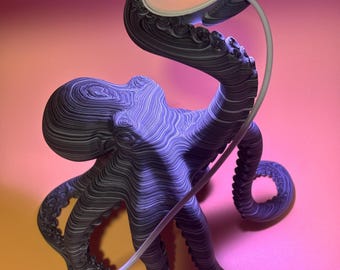 Lámpara de pulpo (archivo STL impreso en 3D) – Lámpara de mesa Kraken para kit LED 001, carcasa de diseño náutico – Lámpara de mesa, luz de noche