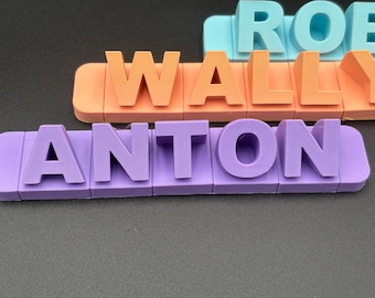 Archivo STL de nombre 3D personalizado, impresión 3D de nombre personalizado, placas de identificación individuales para habitaciones infantiles, decoración de escritorio, descarga digital