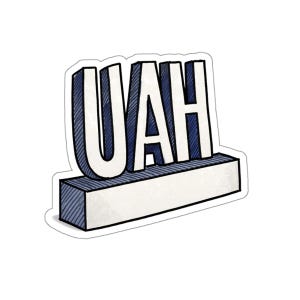 UAH 3D Block Letter Sticker | Die-Cut Vinyl Sticker