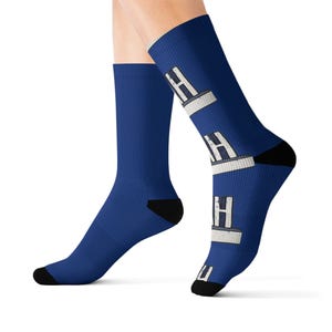 Blue UAH Letters Socks