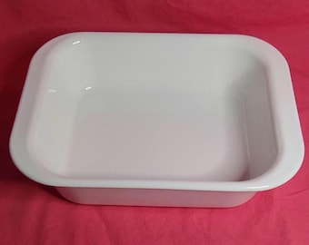 CORNING WARE Vintage MC-1-B White Refrigerator Microwave Baking Casserole Dish
