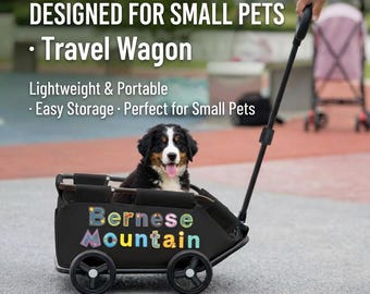 Carrello da viaggio personalizzato per animali domestici, trasportino leggero e pieghevole per esterni.