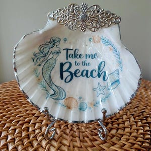 Take Me to the Beach Shell Gilded Silver with Stand FREE SHIPPING