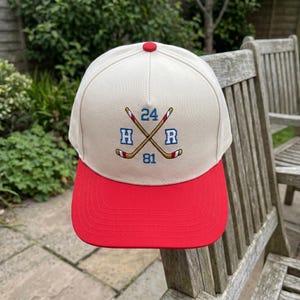 Embroidered Hockey Team Two Tone Hat, Romance Trendy Cap