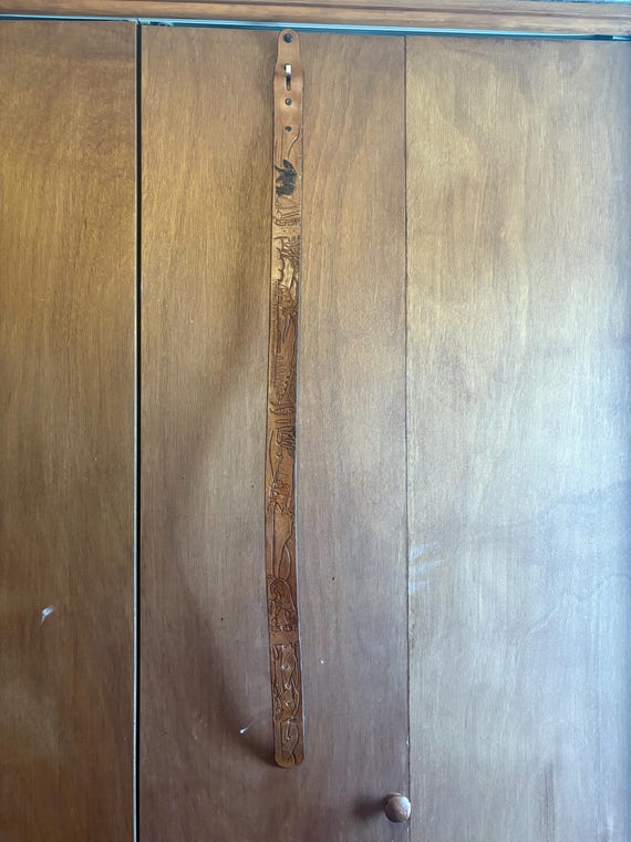 Handmade tooled leather belt