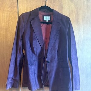 Marks & Spencer maroon suede blazer