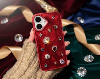 Étui de téléphone de luxe scintillant avec strass et diamants pour iPhone - Étui antichoc tendance Bling
