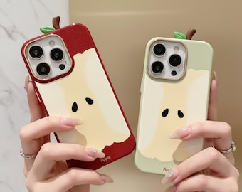Coque antichoc 3D Apple Core pour iPhone, style coréen