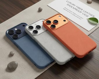 Étui pour iPhone en cuir et fibre magnétique : antichoc, anti-traces de doigts