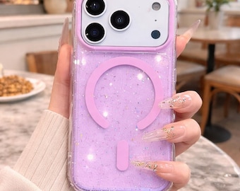Coque MagSafe pour iPhone Jelly Glitter - Coque en TPU transparente antichoc