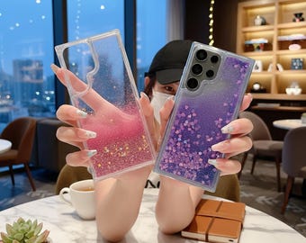 Coque de portable flottante scintillante Samsung : coque transparente sable mouvant