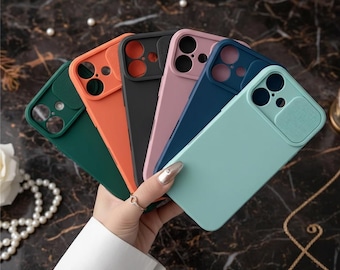 Étui en silicone souple pour protéger l'objectif de l'appareil photo Slide pour iPhone