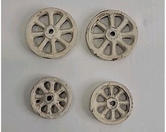 Cast Iron Wagon Wheels, Replacement Parts, 1 Set 1.5" And 1 Set 1.25" 8 Spoke