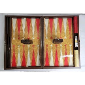 Vintage 1973 Backgammon, E.S. Lowe, Mismatched Dice, Signs Of Aging