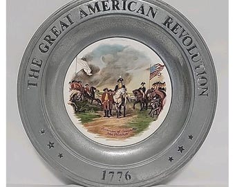 Vintage "The American Revolution" 10.5" Pewter Collectors Plate, John Trumbull