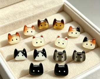 Cute Kitty Earrings, Cat Stud Earrings, Kawaii Cat Jewelry, Adorable Animal Earrings, Gift for Cat Lovers