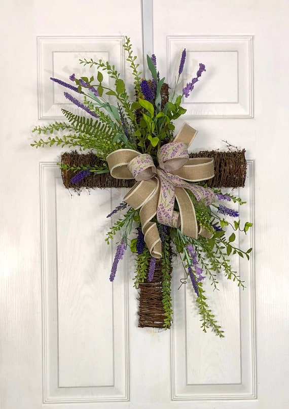 Easter Wreath Cross Wreath Easter Cross Spring Wreath Etsy