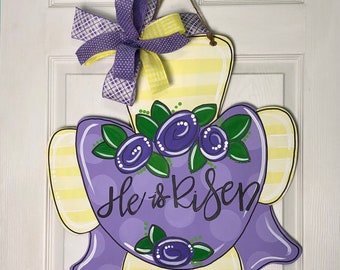 Cross Door Hanger, Easter Cross Door Hanger, Spring Door Hanger, Easter Door Hanger