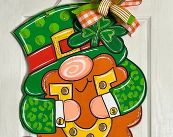 St Patrick’s Day Door Hanger, Leprechaun Door Hanger, Spring Door Hanger, Irish Decor