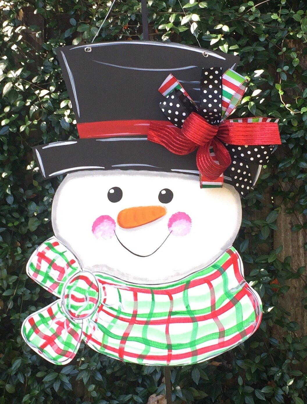 14x24 in Snowman Collector Gift Customized Snowman Couple Initial Sign Snowgirl Snowman Door Hanger Winter Decoration QUICK Ship