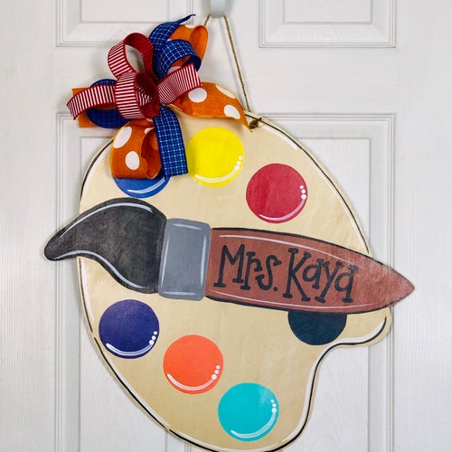 Paint Palette Door Hanger Artist Paint Palette Art Class Etsy